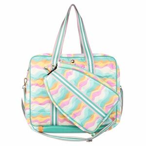 Katydid Neon Abstract Pickleball Bag NWT Preppy Sport Tennis Gym Duffle Tote